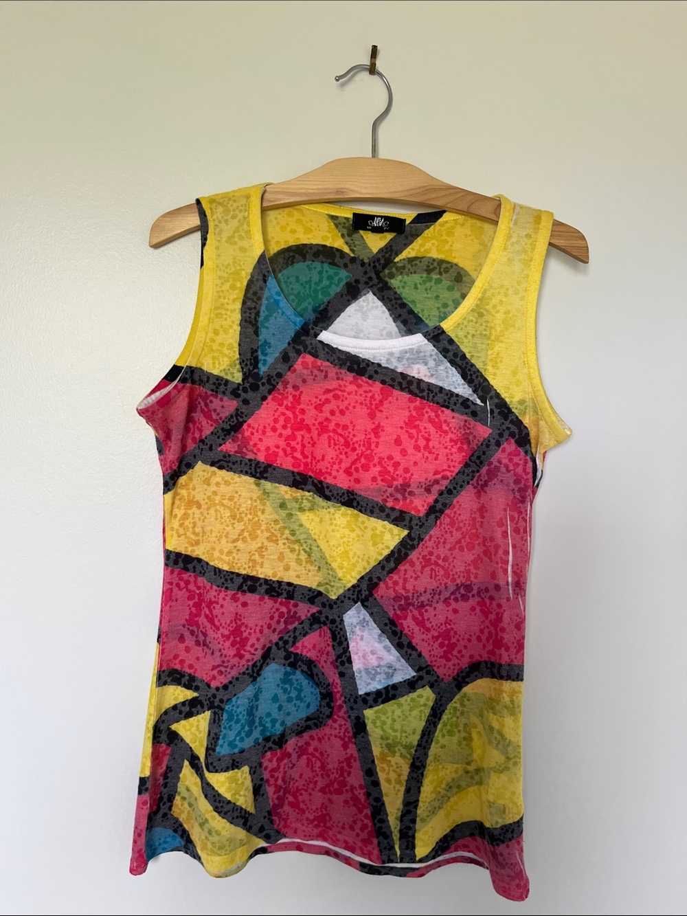 Miss Nicky Multicoloured Colourblock Abstract Print Tank Top, Size Small